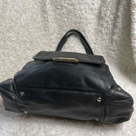 B Makowsky leather Black large shoulder bag gold & Silver tone hardwares. - Picture 8 of 16